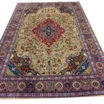 Masterpiece Hand-Knotted Tabriz Rug – Unique Colorway & Geometric Medallion Design | Item 162