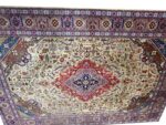Masterpiece Hand-Knotted Tabriz Rug – Unique Colorway & Geometric Medallion Design | Item 162 - Image 6
