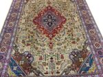Masterpiece Hand-Knotted Tabriz Rug – Unique Colorway & Geometric Medallion Design | Item 162 - Image 2
