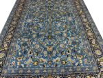 Exclusive Hand-Knotted Kashan Rug – Vibrant Turquoise All-Over Islimi & Boteh Design with Weaver’s Signature | Item 166 - Image 2
