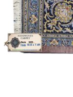 Exclusive Hand-Knotted Kashan Rug – Vibrant Turquoise All-Over Islimi & Boteh Design with Weaver’s Signature | Item 166 - Image 9