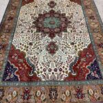 Masterpiece Hand-Knotted Tabriz Rug – Premium 50 Raj Royal Medallion Design with Silk Highlights | Item 167