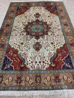 Masterpiece Hand-Knotted Tabriz Rug – Premium 50 Raj Royal Medallion Design with Silk Highlights | Item 167