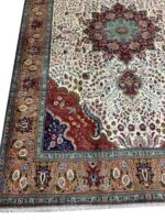 Masterpiece Hand-Knotted Tabriz Rug – Premium 50 Raj Royal Medallion Design with Silk Highlights | Item 167 - Image 7