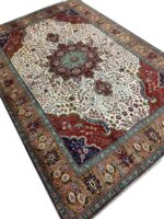 Masterpiece Hand-Knotted Tabriz Rug – Premium 50 Raj Royal Medallion Design with Silk Highlights | Item 167 - Image 3