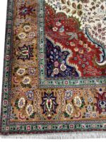 Masterpiece Hand-Knotted Tabriz Rug – Premium 50 Raj Royal Medallion Design with Silk Highlights | Item 167 - Image 4