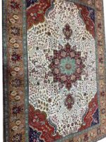 Masterpiece Hand-Knotted Tabriz Rug – Premium 50 Raj Royal Medallion Design with Silk Highlights | Item 167 - Image 2