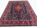 Exquisite Hand-Knotted Sarouk Rug – Royal Central Medallion Floral Design in Midnight Navy & Crimson | Item 168