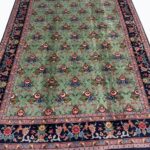 Top-Quality Masterpiece Hand-Knotted Tabriz Rug – Rare All-Over Green Islimi Floral Design with Silk Highlights | Item 172