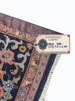 Top-Quality Masterpiece Hand-Knotted Tabriz Rug – Rare All-Over Green Islimi Floral Design with Silk Highlights | Item 172 - Image 7