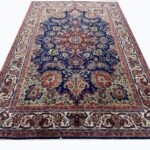 Authentic Handwoven Tabriz Fine Oriental Carpet – Royal Blue Central Medallion Design | Item 176