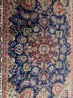 Authentic Handwoven Tabriz Fine Oriental Carpet – Royal Blue Central Medallion Design | Item 176 - Image 6