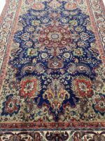 Authentic Handwoven Tabriz Fine Oriental Carpet – Royal Blue Central Medallion Design | Item 176 - Image 2