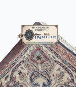 Authentic Handwoven Tabriz Fine Oriental Carpet – Royal Blue Central Medallion Design | Item 176 - Image 7