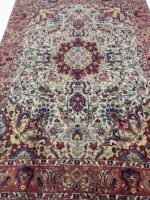 Masterpiece Handwoven Tabriz Fine Oriental Carpet – Ivory Field with Star Medallion & Shah Abbasi Floral Design | Item 177 - Image 2