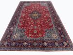 Fine Handwoven Sarouk Carpet – Royal Crimson & Navy Central Medallion Design | Item 180