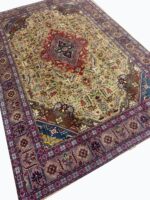 Premium 50 Raj Handwoven Tabriz Carpet – Royal Floral Medallion Design | Item 186 - Image 9