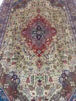 Premium 50 Raj Handwoven Tabriz Carpet – Royal Floral Medallion Design | Item 186 - Image 3