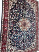 Isfahan Masterpiece Fine Handwoven Carpet – Royal Ivory Medallion Design | Item 187 - Image 8