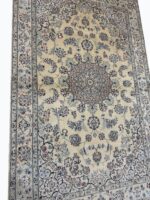 Premium Handwoven Nain Carpet – Fine Wool & Genuine Silk Medallion Design | Item 189 - Image 7
