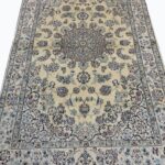 Premium Handwoven Nain Carpet – Fine Wool & Genuine Silk Medallion Design | Item 189