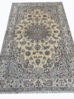Premium Handwoven Nain Carpet – Fine Wool & Genuine Silk Medallion Design | Item 189