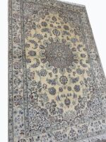 Premium Handwoven Nain Carpet – Fine Wool & Genuine Silk Medallion Design | Item 189 - Image 5