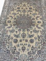 Premium Handwoven Nain Carpet – Fine Wool & Genuine Silk Medallion Design | Item 189 - Image 2