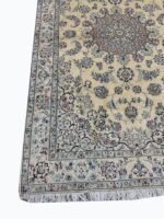 Premium Handwoven Nain Carpet – Fine Wool & Genuine Silk Medallion Design | Item 189 - Image 3