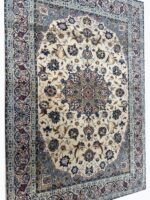 Isfahan Masterpiece Fine Handwoven Carpet – Royal Blue Medallion Design | Item 190 - Image 7