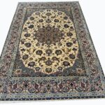 Isfahan Masterpiece Fine Handwoven Carpet – Royal Blue Medallion Design | Item 190