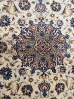 Isfahan Masterpiece Fine Handwoven Carpet – Royal Blue Medallion Design | Item 190 - Image 6