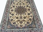Isfahan Masterpiece Fine Handwoven Carpet – Royal Blue Medallion Design | Item 190 - Image 2