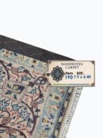 Isfahan Masterpiece Fine Handwoven Carpet – Royal Blue Medallion Design | Item 190 - Image 8
