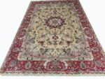 Premium Handwoven Tabriz Carpet – Fine Wool & Genuine Silk Floral Medallion Design | Item 193