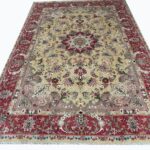 Premium Handwoven Tabriz Carpet – Fine Wool & Genuine Silk Floral Medallion Design | Item 193