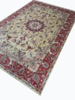 Premium Handwoven Tabriz Carpet – Fine Wool & Genuine Silk Floral Medallion Design | Item 193 - Image 6