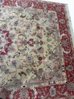 Premium Handwoven Tabriz Carpet – Fine Wool & Genuine Silk Floral Medallion Design | Item 193 - Image 3