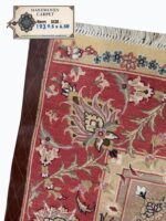 Premium Handwoven Tabriz Carpet – Fine Wool & Genuine Silk Floral Medallion Design | Item 193 - Image 7