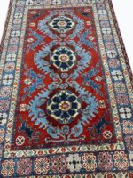 Fine Antique-Style Caucasian Geometric Medallion Rug – Handwoven Tribal Wool Carpet | Item 194 - Image 5