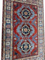 Fine Antique-Style Caucasian Geometric Medallion Rug – Handwoven Tribal Wool Carpet | Item 194 - Image 3