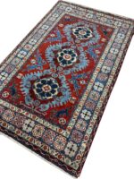 Fine Antique-Style Caucasian Geometric Medallion Rug – Handwoven Tribal Wool Carpet | Item 194 - Image 2
