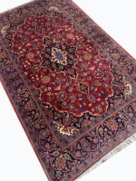 Fine Persian Kashan Kork Wool Rug – Classical Floral Medallion Design | Item 196 - Image 3