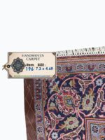 Fine Persian Kashan Kork Wool Rug – Classical Floral Medallion Design | Item 196 - Image 8