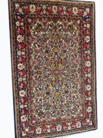 Masterpiece Fine Persian Tabriz Rug – Ivory Field with Mahi Floral Medallion Design | Item 197 - Image 6