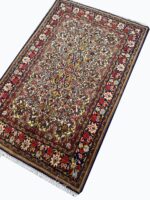 Masterpiece Fine Persian Tabriz Rug – Ivory Field with Mahi Floral Medallion Design | Item 197 - Image 7