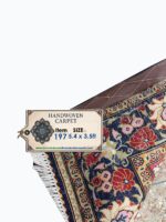 Masterpiece Fine Persian Tabriz Rug – Ivory Field with Mahi Floral Medallion Design | Item 197 - Image 8