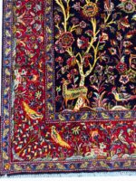 Masterpiece Persian Kashan Tree of Life Rug – Kork Wool & Silk Pictorial Design with Weaver Signature | Item 200 - Image 6