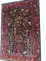 Masterpiece Persian Kashan Tree of Life Rug – Kork Wool & Silk Pictorial Design with Weaver Signature | Item 200 - Image 5