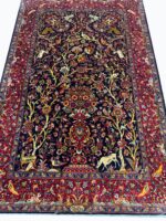 Masterpiece Persian Kashan Tree of Life Rug – Kork Wool & Silk Pictorial Design with Weaver Signature | Item 200 - Image 2